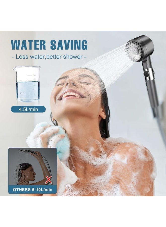 AWALOR - Shower Head, Shower Head Anti-limescale Shower Head with Filter High Pressure Shower Head Shower Head with Stop Button Water Saving Shower Head with 3+1 Modes 5 Filters. - Image 1