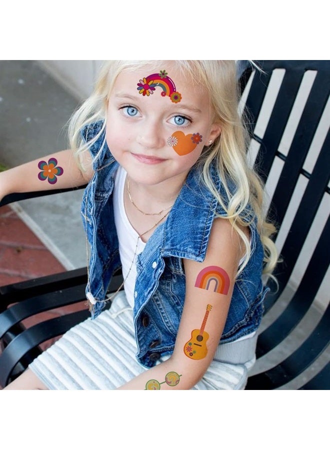 Hohamn Groovy 70's Temporary Tattoos for Kids, 10 Sheets Hippie Temporary Tattoos for 70's Retro Hippie Party Favors, Boys Girls Birthday Party Decoration - Image 4