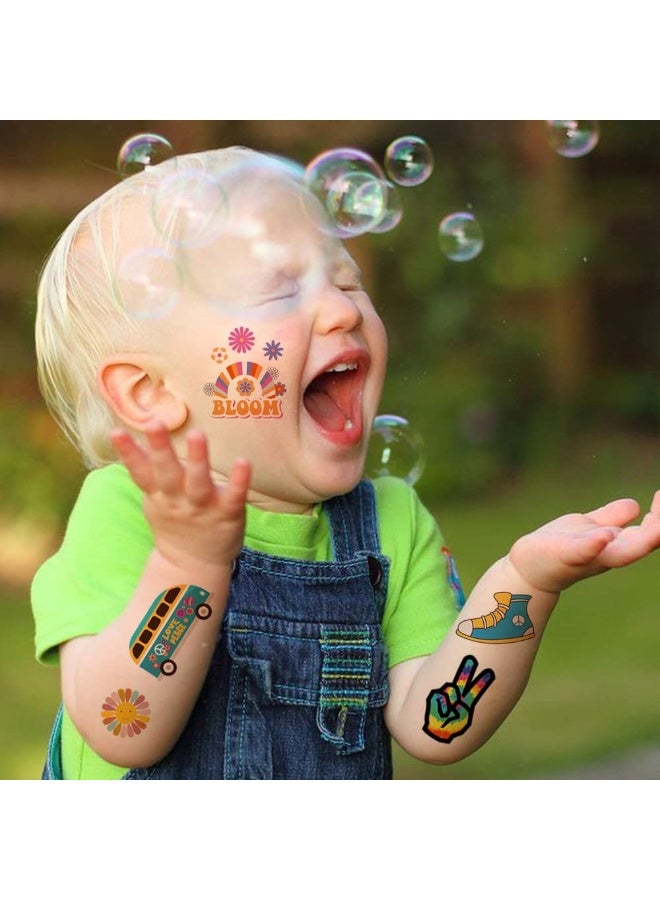 Hohamn Groovy 70's Temporary Tattoos for Kids, 10 Sheets Hippie Temporary Tattoos for 70's Retro Hippie Party Favors, Boys Girls Birthday Party Decoration - Image 5