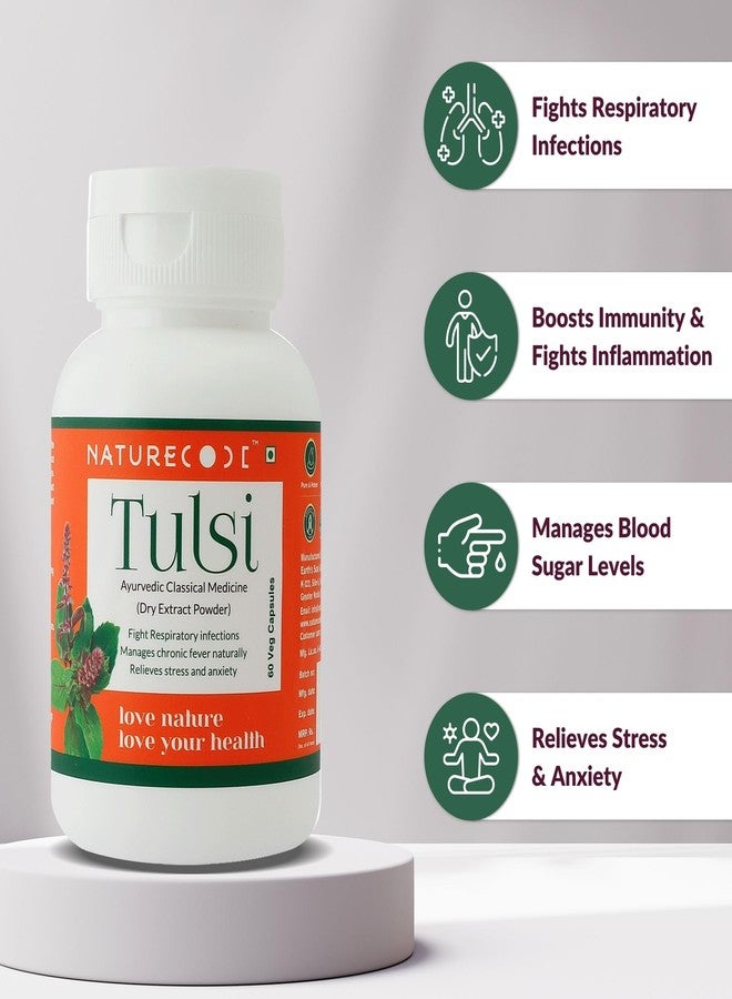 Nature Code Ayurvedic Tulsi Extract 400mg Capsules | Supports Immune Health and Natural Wellness | Helps Maintain Calmness and Everyday Balance | 60 Veg Capsules - Image 2