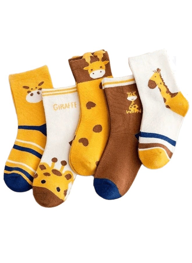 "SMARTEDGE Stylish women's giraffe print socks, summer ankle socks, very elegant, set of 6 pairs in assorted colors. Trendy design for women and girls."