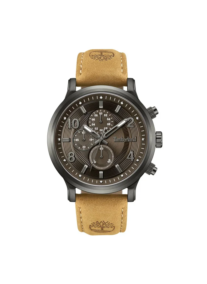 تمبرلاند Driscoll 46 mm Men's Multifunction Watch Blue  Dial  & Tan Brown Leather Strap
