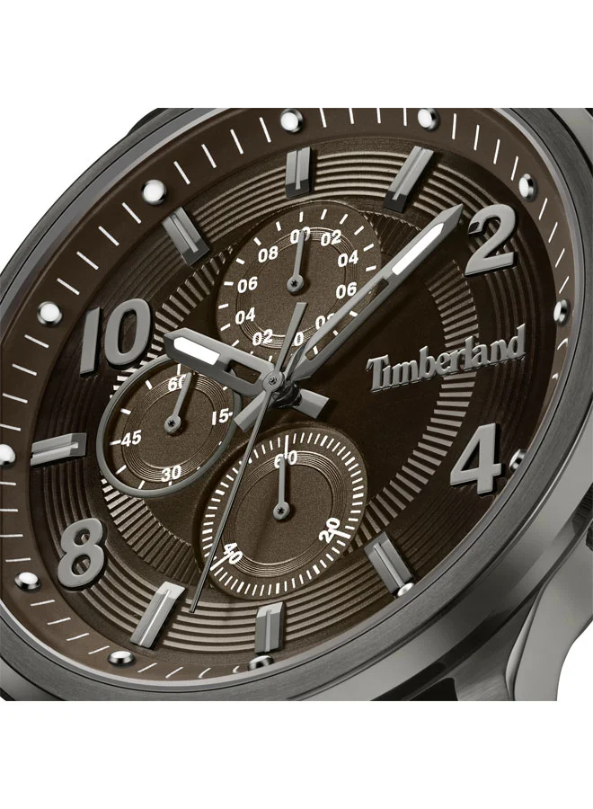 Timberland Men's Driscoll 46 mm Men's Multifunction Watch Blue  Dial  & Tan Brown Leather Strap