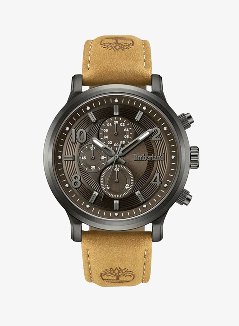 Timberland Driscoll 46 mm Men's Multifunction Watch Blue  Dial  & Tan Brown Leather Strap