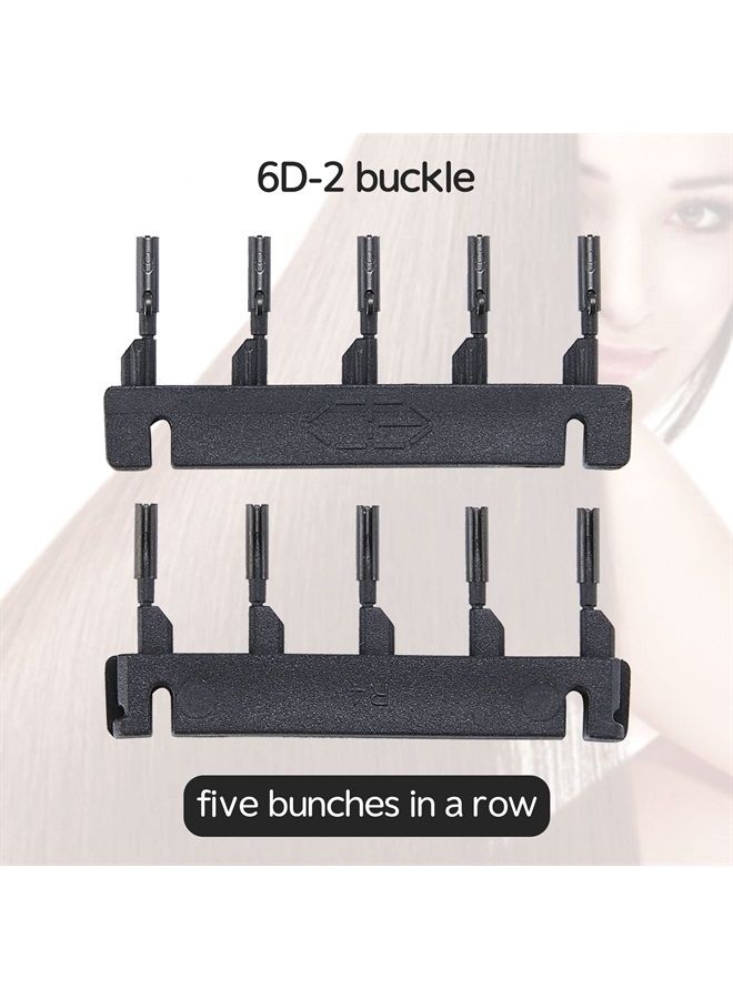 6-Domideance الجيل الثاني من وصلات الشعر 6D آلة شعر بشري لتوصيل الشعر بمشبك توصيل أسرع وصلات شعر بدون أثر، خمس حزم في صف واحد، أسود (40 قطعة)