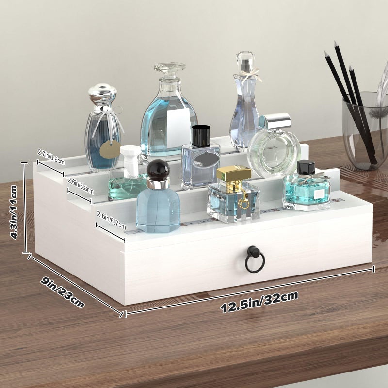 upcessory LED Lighted Cologne Organizer for Men, 3 Tier Wood Perfume Organizer with Velvet Lined Drawer, Multi Lighting Modes Perfume Display Holder with Remote Control, Cologne Shelf Stand, Nice Gift for Men - Image 5