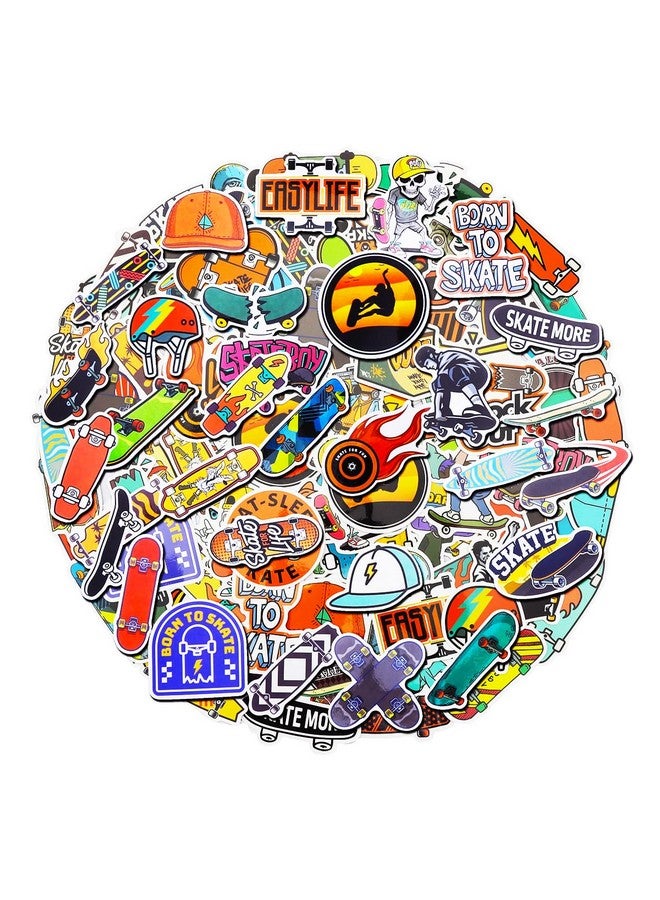 Cleverplay 100 Pack Skateboard Stickers, Skateboard Party Favors, Birthday Decorations - Image 1