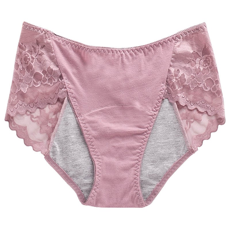 Foreign Trade Cross-Border Lace Edge Menstrual Panties Large Size Anti-Leakage Menstrual Pants Sanitary Napkin Breathable Menstrual Pants for Women Lotus root starch 