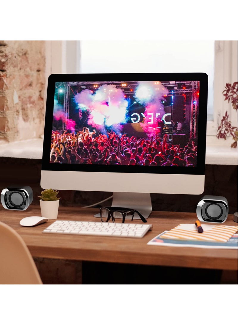 KASTWAVE - Computer Speaker, Minimalistic 2.0 USB-C Powered Desktop Speakers, Laptop Speakers with Volume Control and 3.5 Mm Audio Plug, Suitable for PC Monitor, Tablets and Cellphone (Black) - Image 1