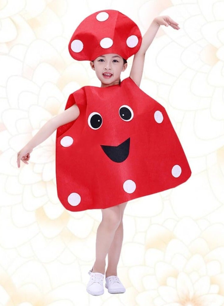 SOLARAE Kids Costume Funny Fruit Design Outfit for Boys and Girls mushroom Dress up Fruits Suit with Hat Holidy - Image 2