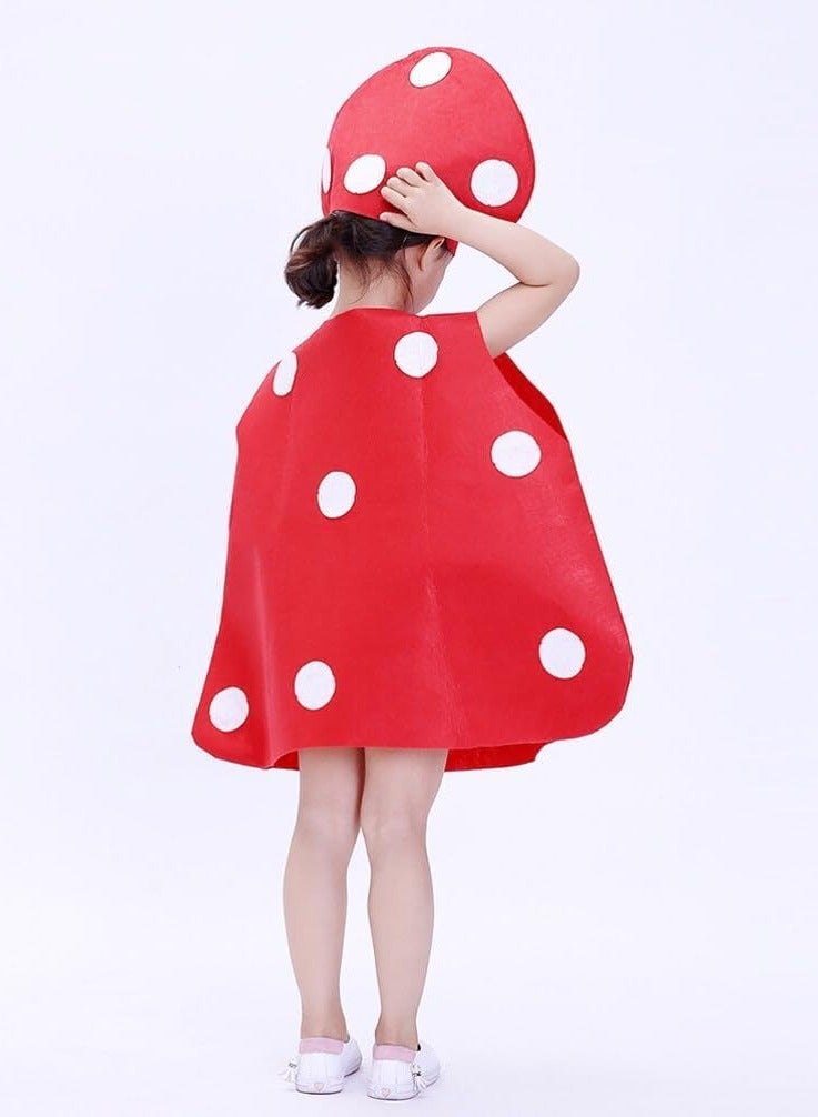 SOLARAE Kids Costume Funny Fruit Design Outfit for Boys and Girls mushroom Dress up Fruits Suit with Hat Holidy - Image 4