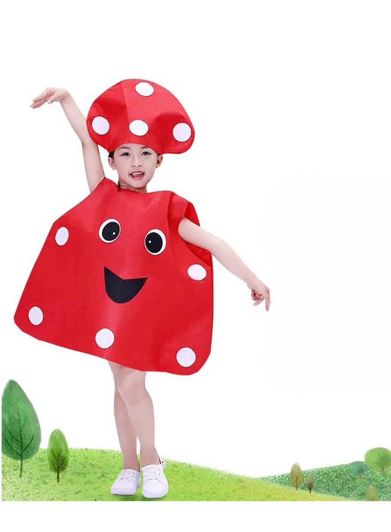 SOLARAE Kids Costume Funny Fruit Design Outfit for Boys and Girls mushroom Dress up Fruits Suit with Hat Holidy - Image 1