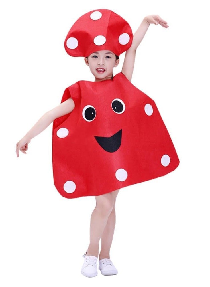 SOLARAE Kids Costume Funny Fruit Design Outfit for Boys and Girls mushroom Dress up Fruits Suit with Hat Holidy - Image 3