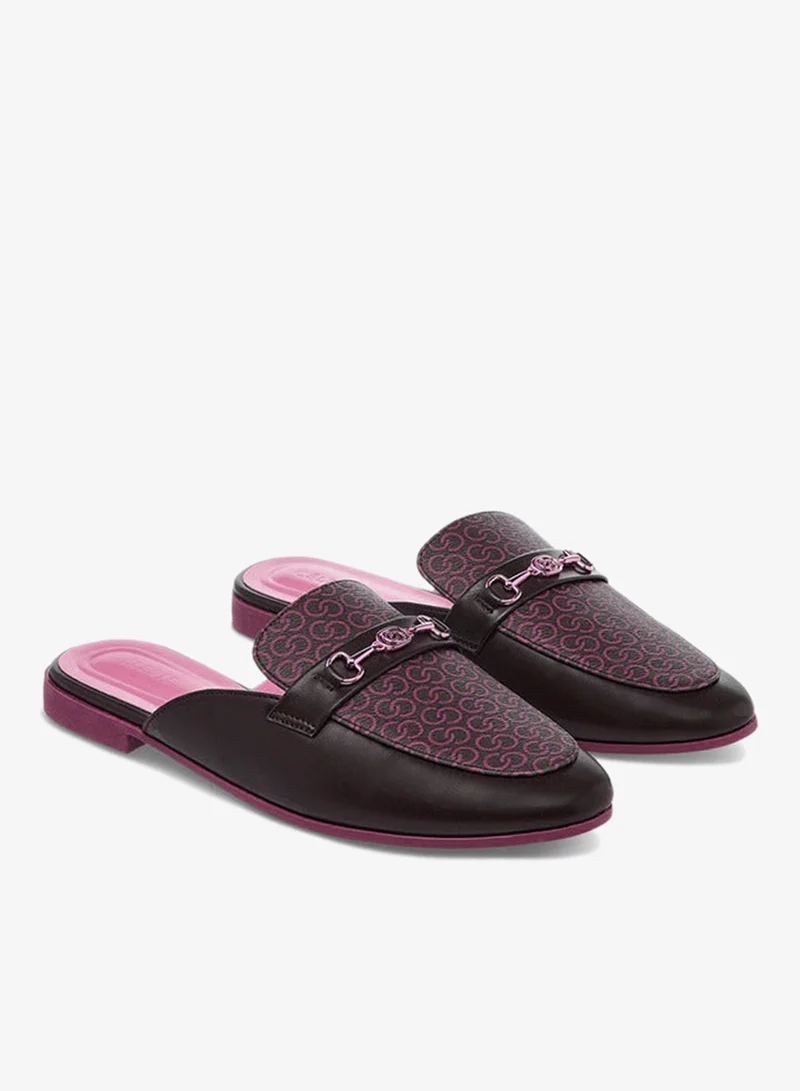 Celeste Women'S Monogram Print Slip-On Mules