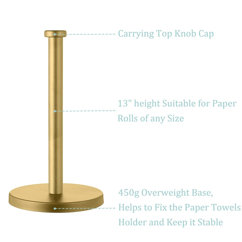 27HZYS Paper Towel Holder  Gold Paper Towel Holder  Paper Towel Holder Countertop  Paper Towel Holder Gold  Paper Towel Holder Countertop Gold  Kitchen Paper Towel Holder. - Image 4