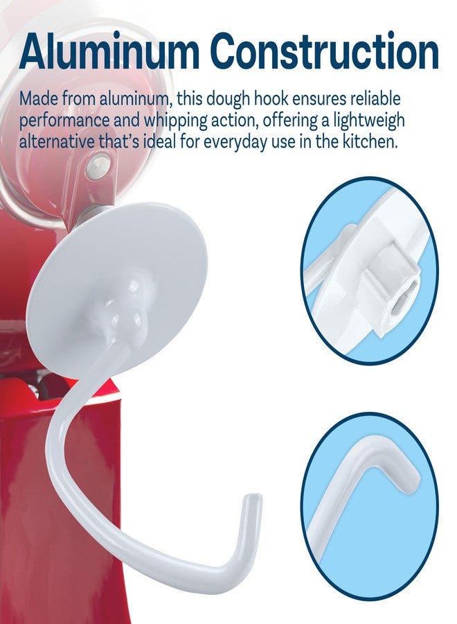 أم موبيل ملحقات الخلاط لخلاطات KitchenAid ذات الرأس المائل سعة 4.5-5 كوارت - متوافقة مع Artisan و Classic - مضارب، خفاقات، خطافات عجين ومجموعات ملحقات من MMOBIEL (خطاف عجين، ألومنيوم) - Image 4