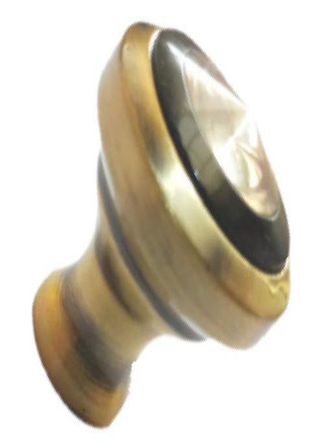 RISEOM Brass Cabinet Drawers-Wardrobe-Kitchen Door Pull Knobs (23 mm Dia) Pack of 4 (Brass Antique) - Image 1