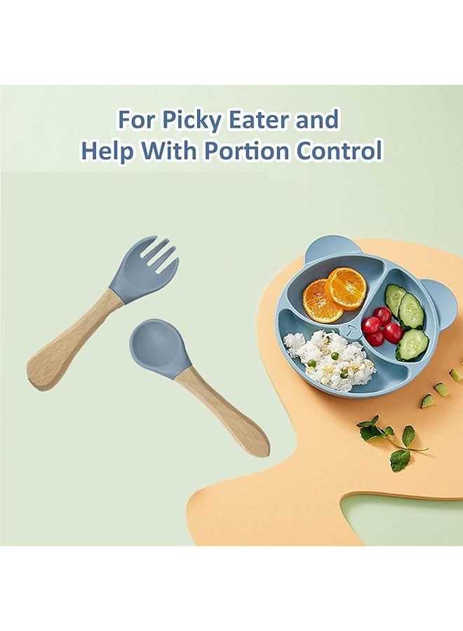 LINJIE Baby Feeding Set Baby Led Weaning Supplies Baby Tableware Set With Spoon And Fork Food Grade Silicone Material Bpa Free. - Image 3