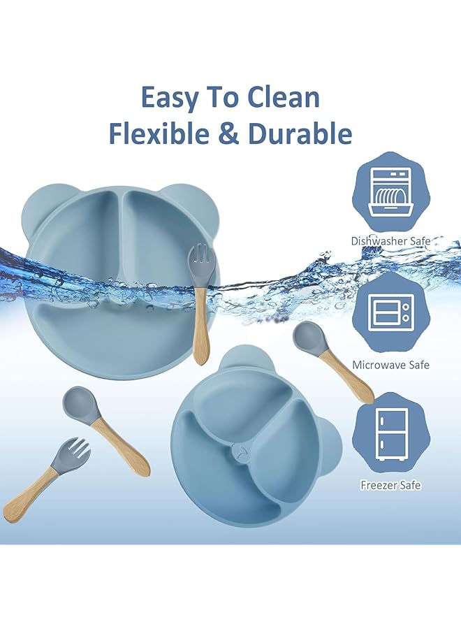 LINJIE Baby Feeding Set Baby Led Weaning Supplies Baby Tableware Set With Spoon And Fork Food Grade Silicone Material Bpa Free. - Image 2