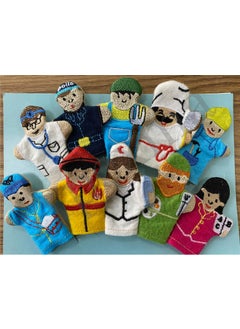 Apexma 10-Piece Professions Finger Puppet Set - Educational 10 Piece Professions Finger Puppet Game Set  - Image 2