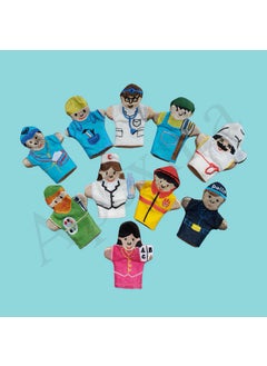 Apexma 10-Piece Professions Finger Puppet Set - Educational 10 Piece Professions Finger Puppet Game Set  - Image 3