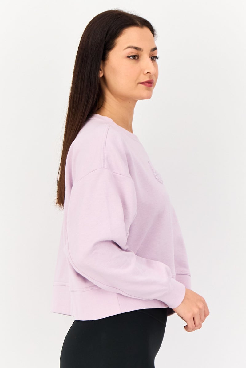 Nike Women Oversized Fit Long Sleeve Training Sweatshirt, Lavender - Image 4