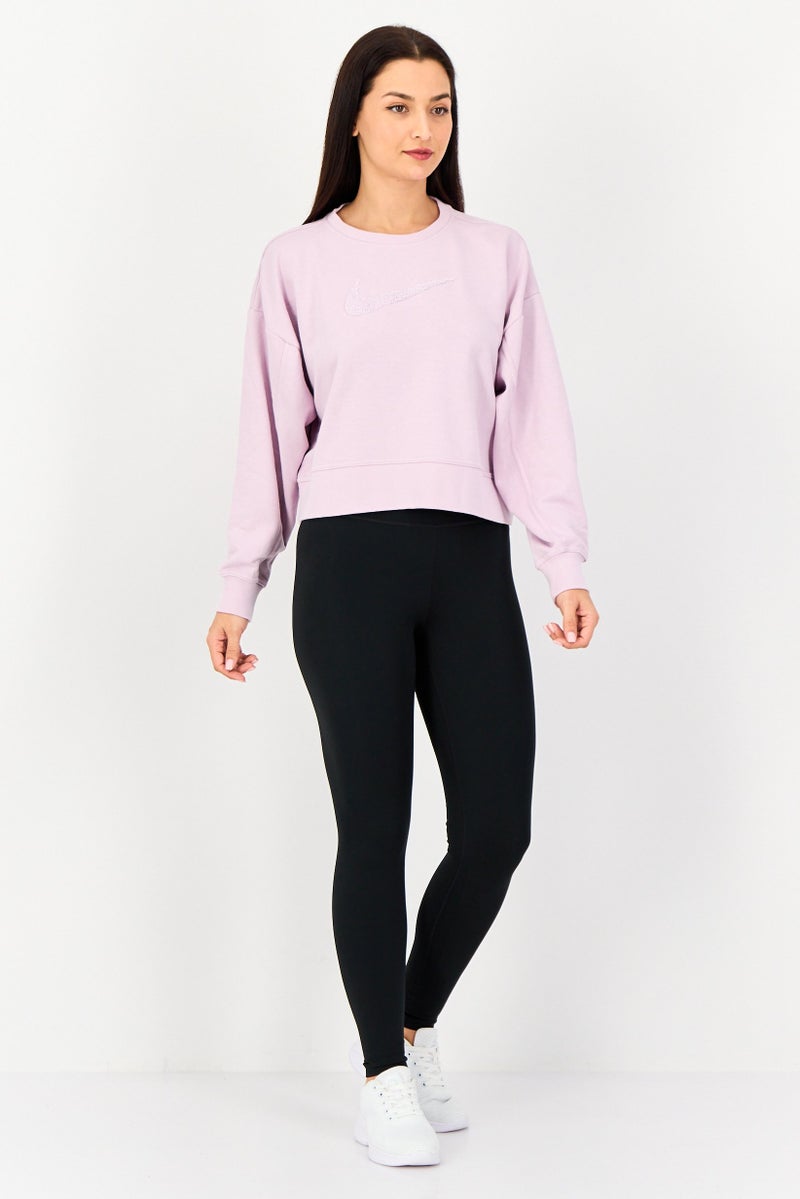 Nike Women Oversized Fit Long Sleeve Training Sweatshirt, Lavender - Image 3