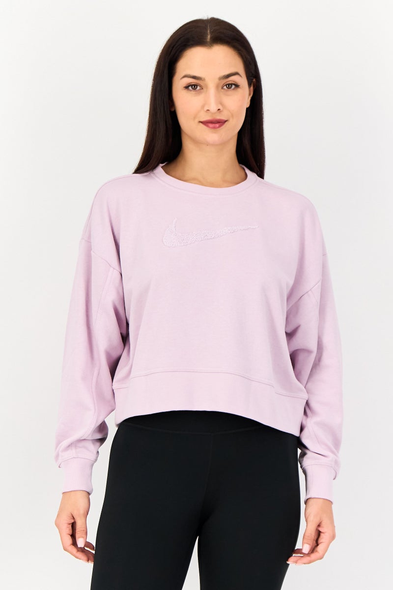 Nike Women Oversized Fit Long Sleeve Training Sweatshirt, Lavender - Image 1