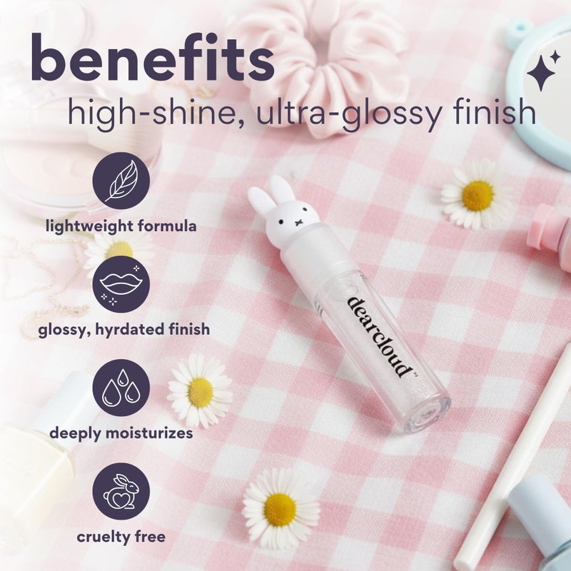 dearcloud Miffy Lip Serum Jelly - Clear Shimmer Lip Gloss for Hydration & Shine (Clear Skies) - Image 3