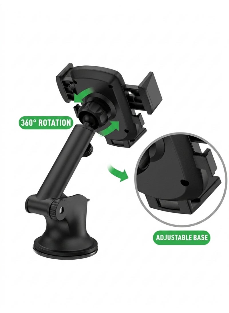 Universal Car Mobile Phone Holder with Strong Suction Cup & 360° Rotation - Image 2