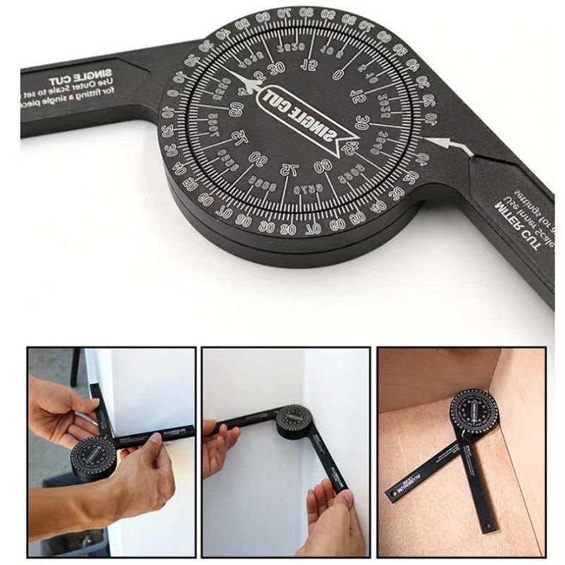 Miter Saw Protractor: 360° Horizontal Angle Gauge, Aluminium Alloy Construction, Corrosion Resistance, Portable Precision Tool for Narrow Corners & Angle Measurement - Image 2