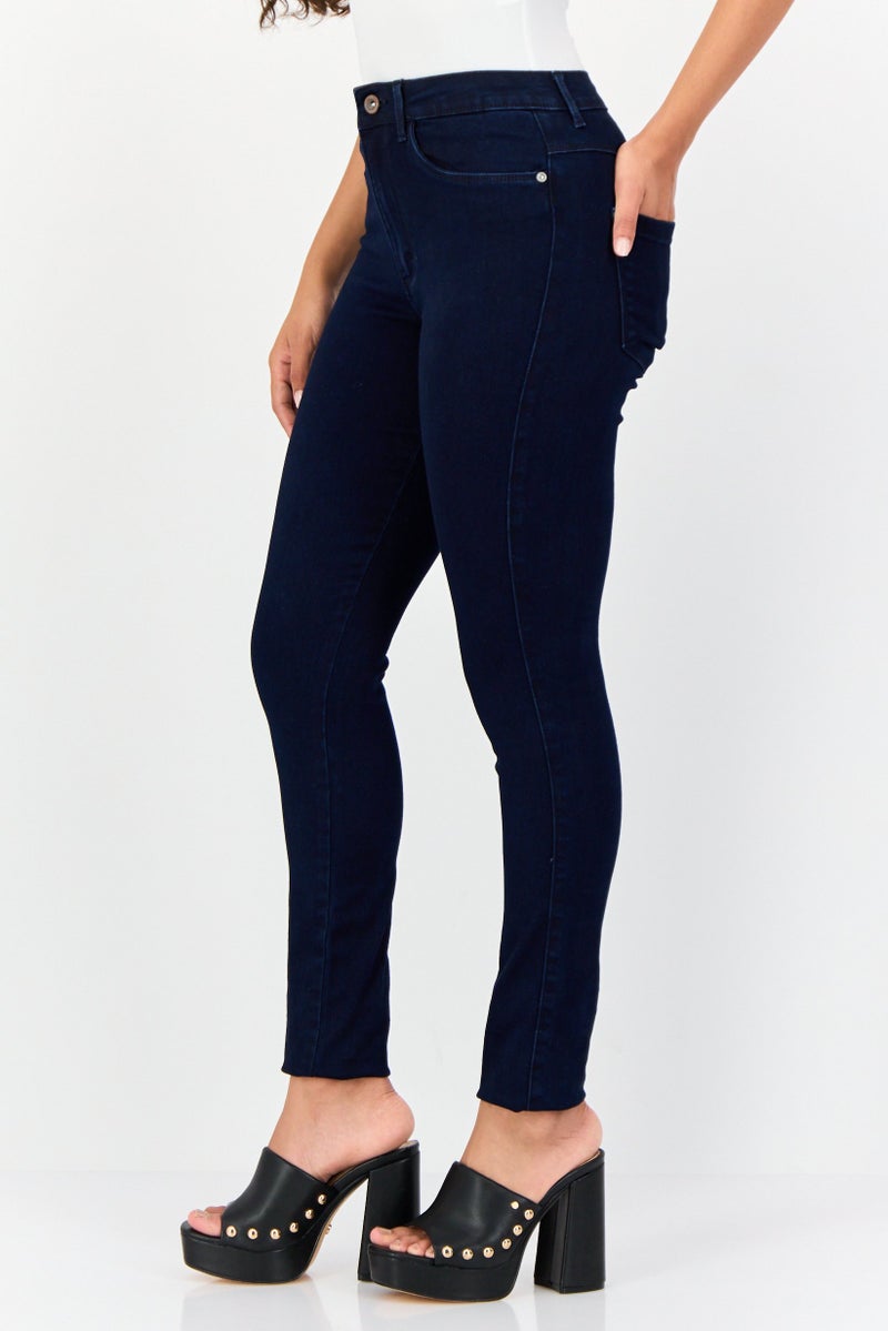 ONLY Women Skinny Fit Washed High Waist Stretchable Denim, Dark Blue - Image 4