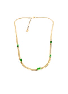 Emerald Green Choker Chain Necklace | Stainless Steel 18K Gold Plated - pzsku/Z478E835DFAA7A3B56336Z/45/_/1733559754/0788e1dd-6817-48c3-aa81-b2561f0c4134