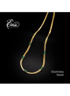 Emerald Green Choker Chain Necklace | Stainless Steel 18K Gold Plated - pzsku/Z478E835DFAA7A3B56336Z/45/_/1733559765/70be0911-2585-4e55-8237-098680a4cb94