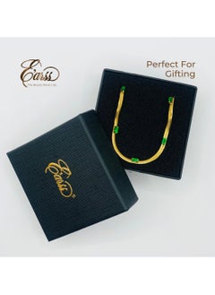 Emerald Green Choker Chain Necklace | Stainless Steel 18K Gold Plated - pzsku/Z478E835DFAA7A3B56336Z/45/_/1733559766/7ed1478b-7a50-41b0-89cd-eba0129cfd7e