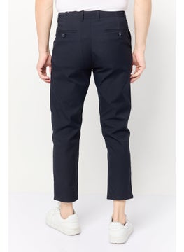 Selected Homme Men Tapered Fit Plain Chino Pants, Navy  - Image 4