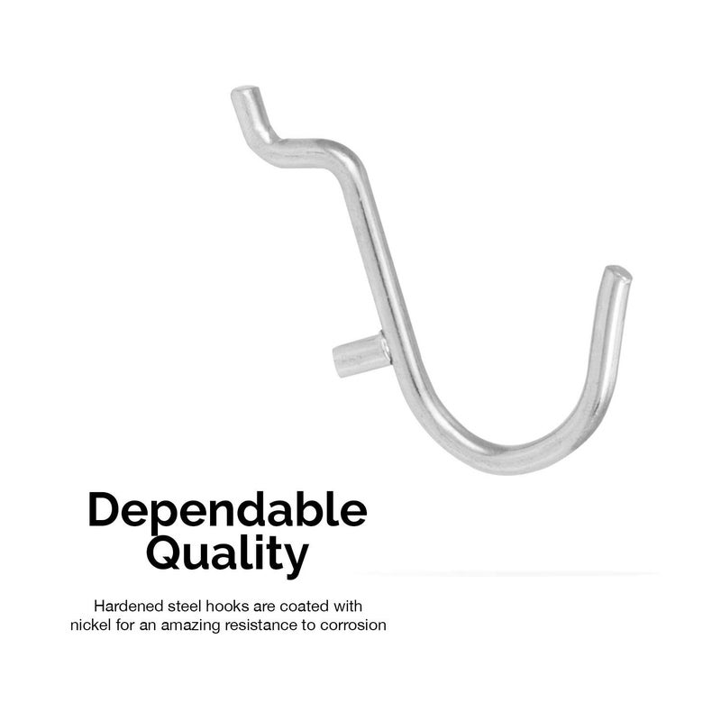 Hiltex 53106 Pegboard Hook Assortment Set, 50 Piece Heavy Duty, Pegboard Hooks for Tools, Garage & Workshops Hooks and Holders, Accessories for Craft Room, Wall Storage Shelving Peg Hooks - Image 2