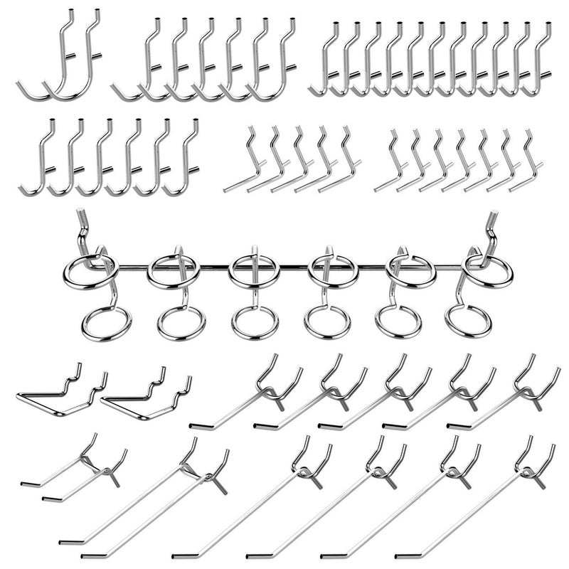 Hiltex 53106 Pegboard Hook Assortment Set, 50 Piece Heavy Duty, Pegboard Hooks for Tools, Garage & Workshops Hooks and Holders, Accessories for Craft Room, Wall Storage Shelving Peg Hooks - Image 1