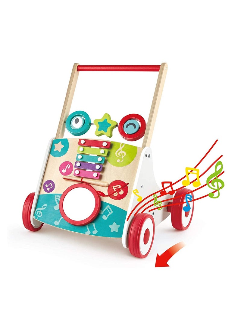 هيب مشاية "Hape" الموسيقية الأولى | مشاية دفع للأطفال مزودة بآلة إكسيليفون وطبلة ومكعبات دوارة | إمكانية تعديل مقاومة العجلات - Image 1