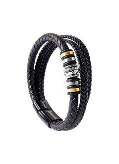 To My Son Braided Leather Bracelet"I Will Always Be With You" Men Double Row Closure Personalized Bracelets Wristband Bracelet Mens Leather Rope Bracelet Holiday Gift