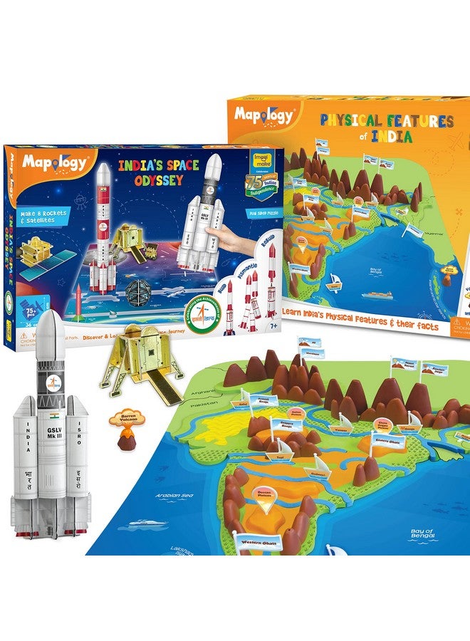 Imagimake Mapology - India's Space Odyssey, Learn About Indian Rockets & Satellites & Solar System - Educational Toy and Learning Aid, Puzzles for Kids for Age 5 Years+, Best Gift for Boys & Girls - Image 1