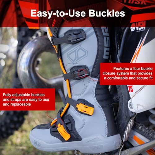MSR Youth M3X Motocross Boots – White, Youth Size 2 – Rugged Micro‑Fiber Build, Steel Shank, Injection‑Molded Protection, Adjustable Buckles & Debris‑Resistant Gaiter - Image 3