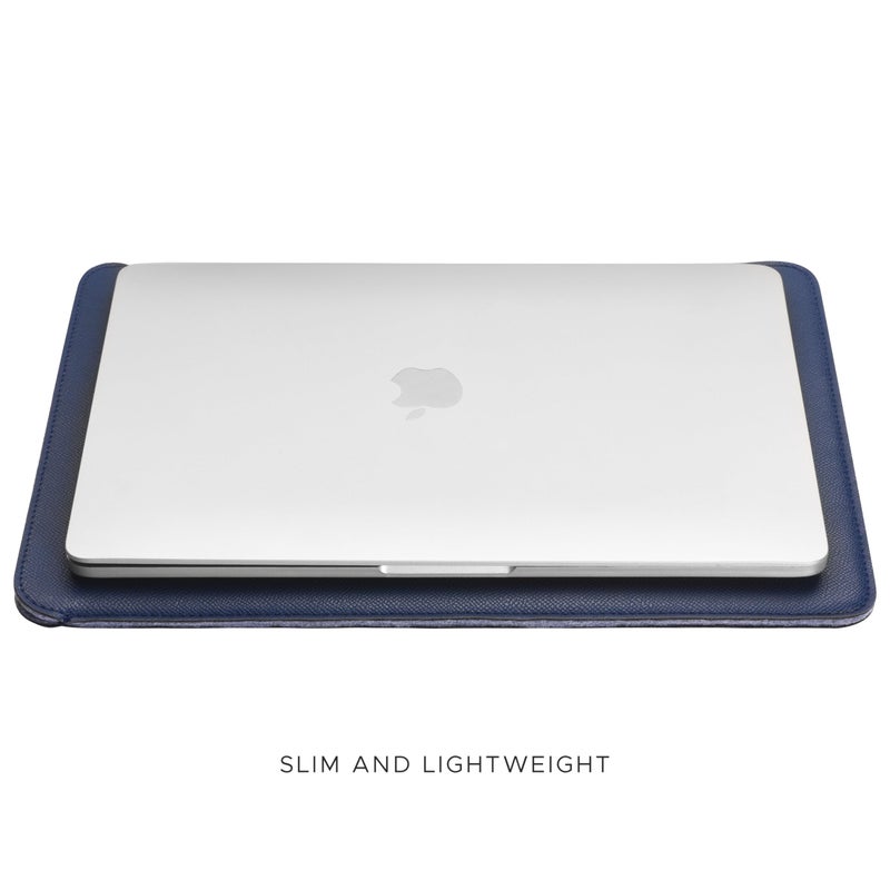 Comfyable Laptop Sleeve 13 Inch Precisely Compatible with MacBook Air M4 2025-2018 & MacBook Pro M2 2022 M1 2020-2016, Faux Leather Cover Case, Midnight Blue - Image 4