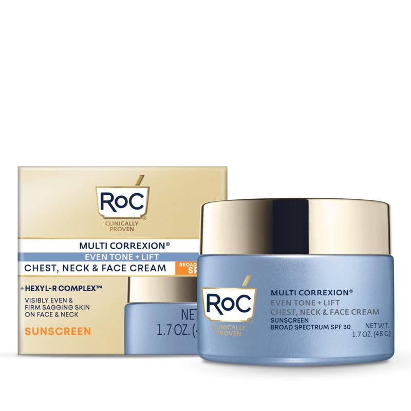 RoC Multi Correxion 5 in 1 Chest Neck and Face Moisturizer Cream with SPF 30 for Neck Firming and Wrinkles Vitamin E  Shea Butter Oil Free Skin Care 17 Ounces Packaging May Vary - Image 1