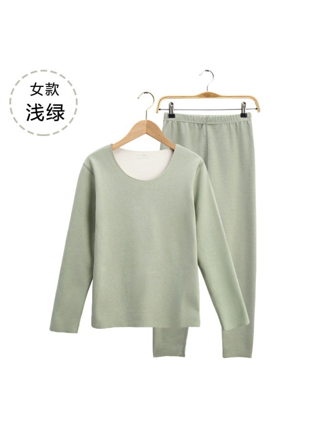 NIBEMINENT Ladies Seamless Thermal Underwear Set Velvet Double-sided Brushed Autumn Clothes Long Trousers Women's Thermal Clothes - Image 1