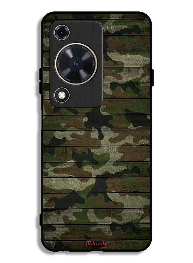 Tolwak Huawei Nova Y63 Protective Case Cover Camouflage Wooden Pattern
