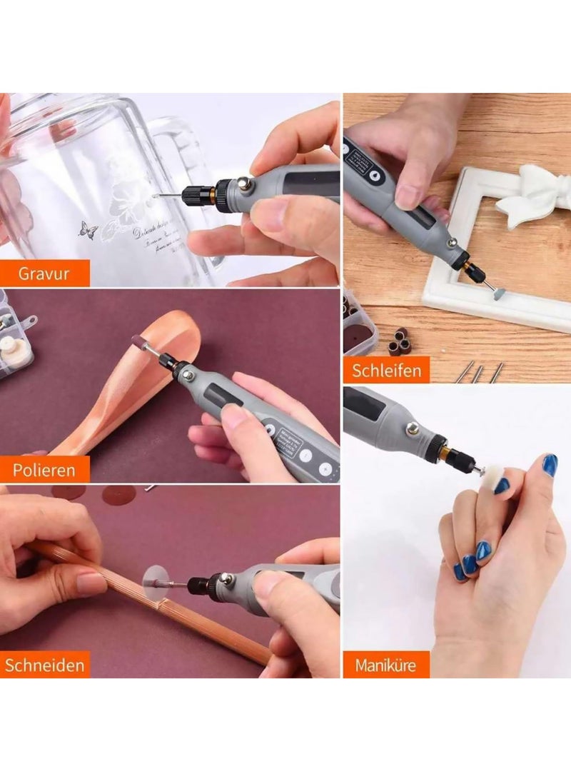 DIY Small Cordless USB Rechargeable Electric Grinder With Led Light , Household Hand-held Electric Polishing Tool For Jade Engraving, Power Tool for Sanding, Polishing, Drilling - Image 2