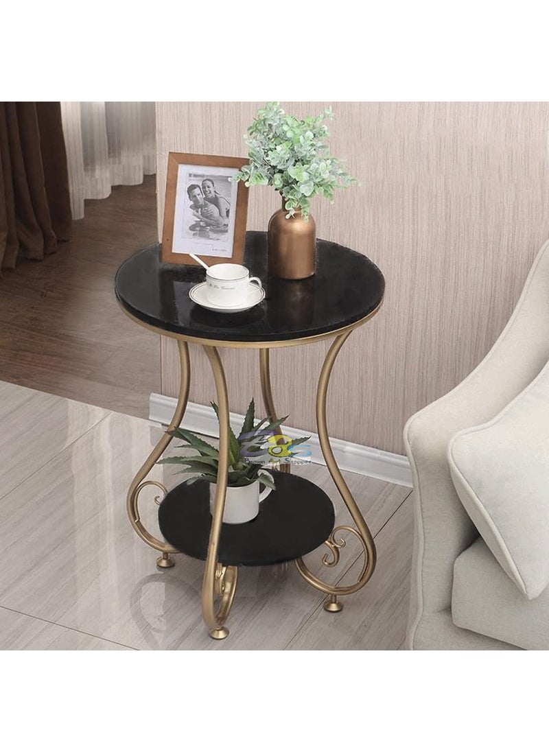 Device Bas with BROWN ART SHOPPEE Device Bas with BROWN ART SHOPPEE Brown Art Shoppee Farmhouse Accent Coffee Table Simple Modern Bedside Cabinet Small Round Table Engineer Top Metal Table Living Room Sofa Black Gold Finish 