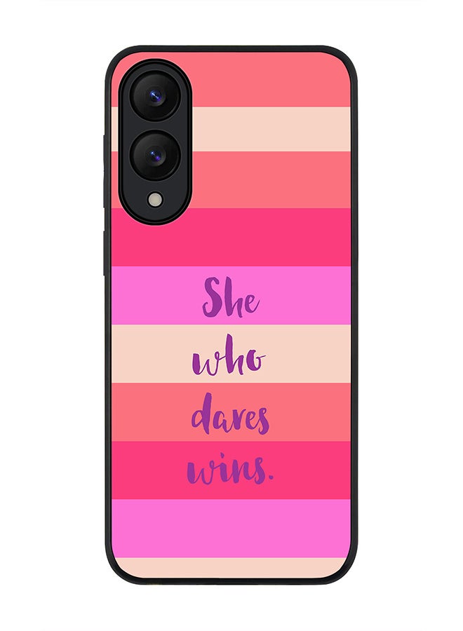 Stylizedd For Samsung Galaxy S25 Edge Case,Slim fit Camera Protection, Shockproof Thin Phone cover  - She who dares wins