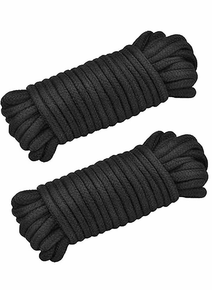 KASTWAVE 2 Roll 10M Soft Black Cotton Rope, for Wall Hanging, Decor Crafts Projects Macrame Knotting and Home Decoration - Image 1